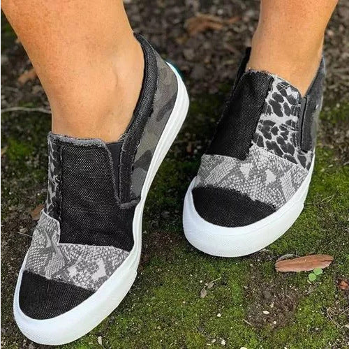 Women's Colorful Canvas Loafers - Casual Flat Shoes