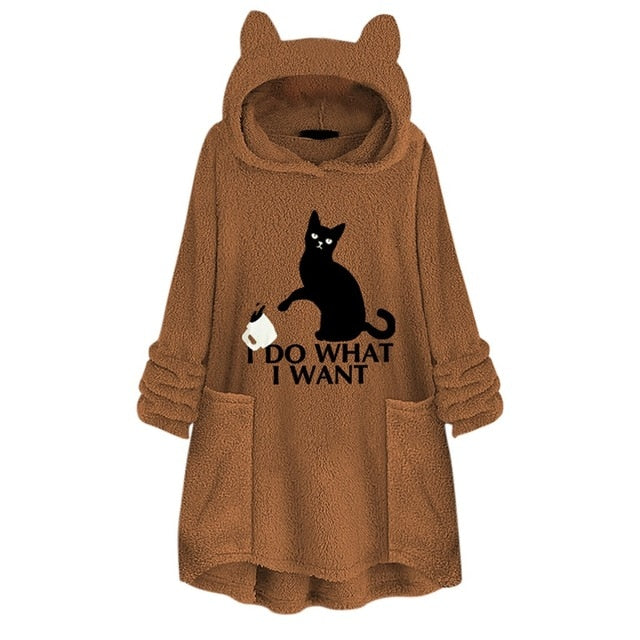 Harajuku Cat Ear Hoodie Sweatshirt for Women