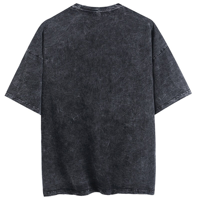 Playful Cartoon Print Cotton T-Shirt - Harajuku Style