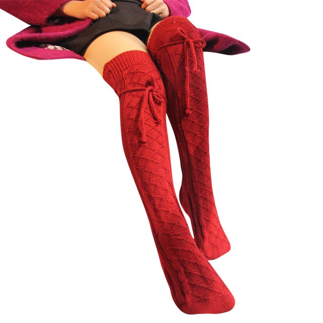 Harajuku Style Over Knee Socks - Sexy Cable Knit Thigh-Highs