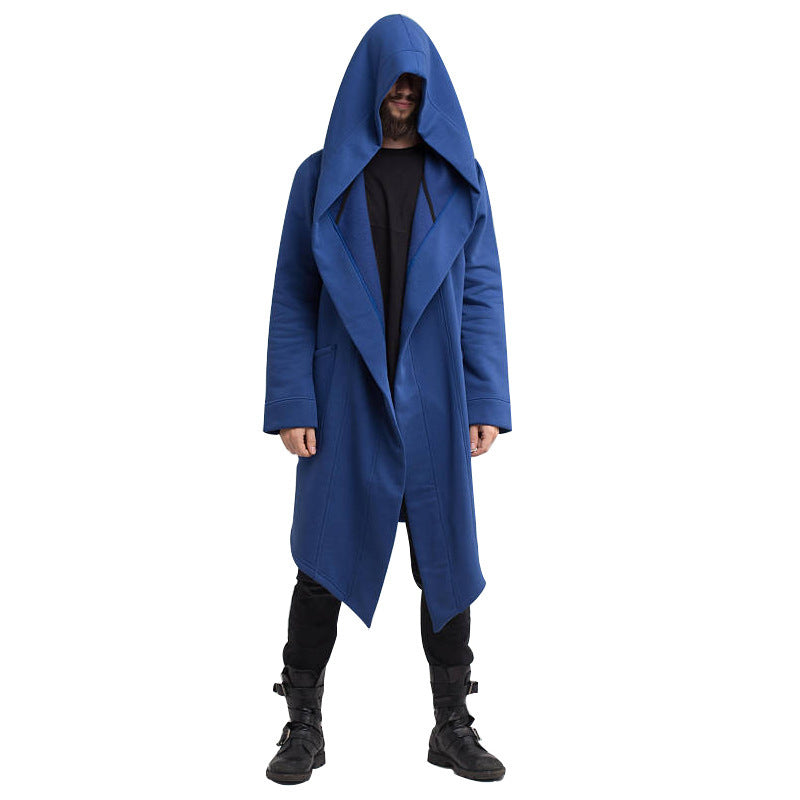 Harajuku Style Hooded Long Cardigan Coat for Men