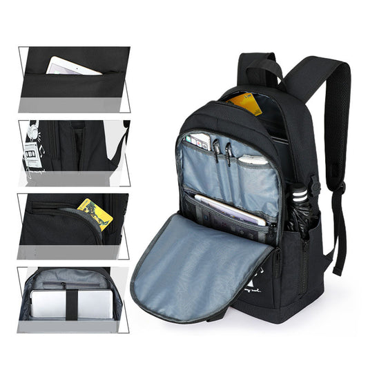 Harajuku Style Oxford Cloth Backpack - Large Zipper School Bag