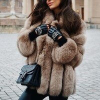 Playful Purple Pink Faux Fur Coat for Women