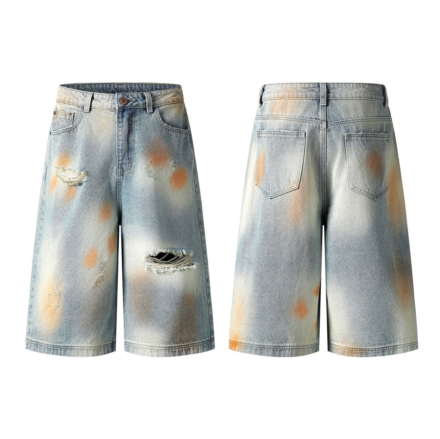 Design Sense Rusty Cut-Off Wide-Leg Denim Pants