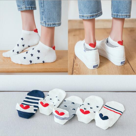 Cute Cat Ankle Socks - Pink Harajuku Style (5 Pairs)