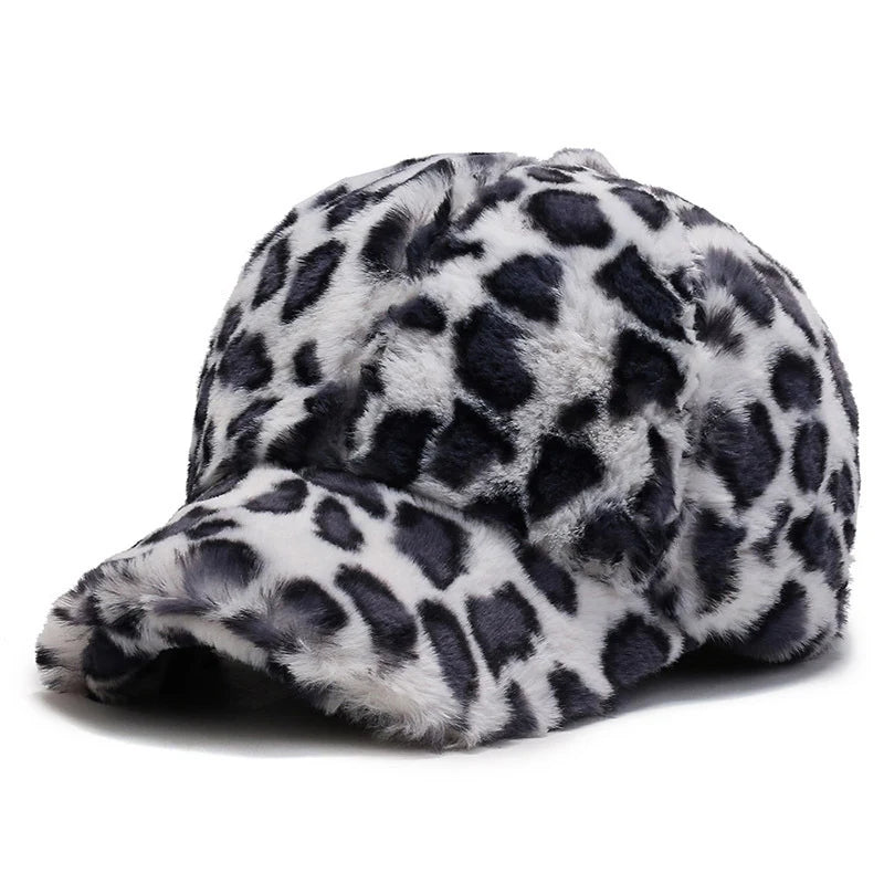 Leopard Print Short Brim Adjustable Baseball Cap
