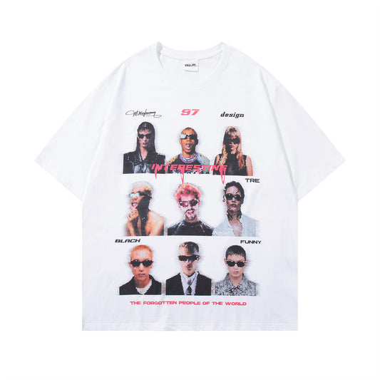 Harajuku Style Hip Hop Retro Character Print T-Shirt