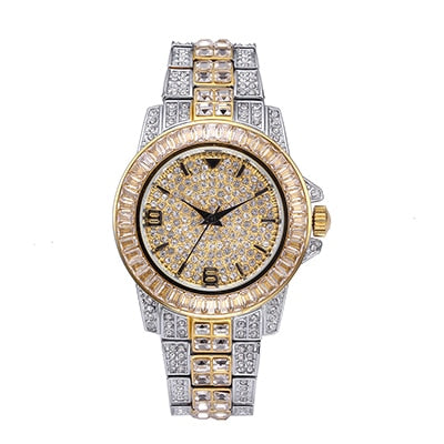 Luxury Iced Out Diamond Watch for Men - Waterproof Quartz