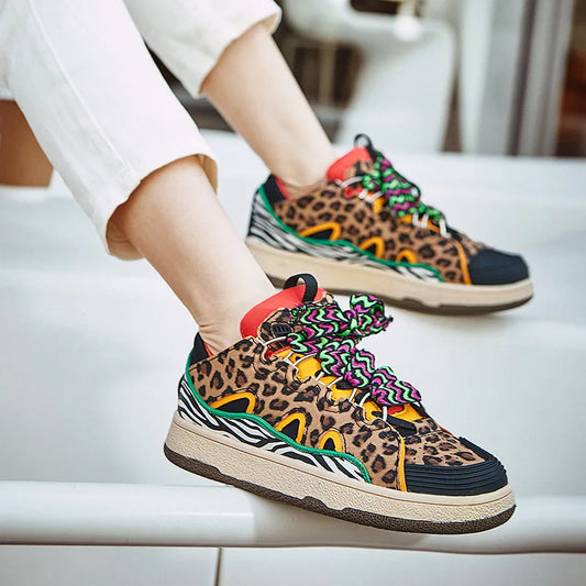 Luxury Leopard Print Sneakers for Women