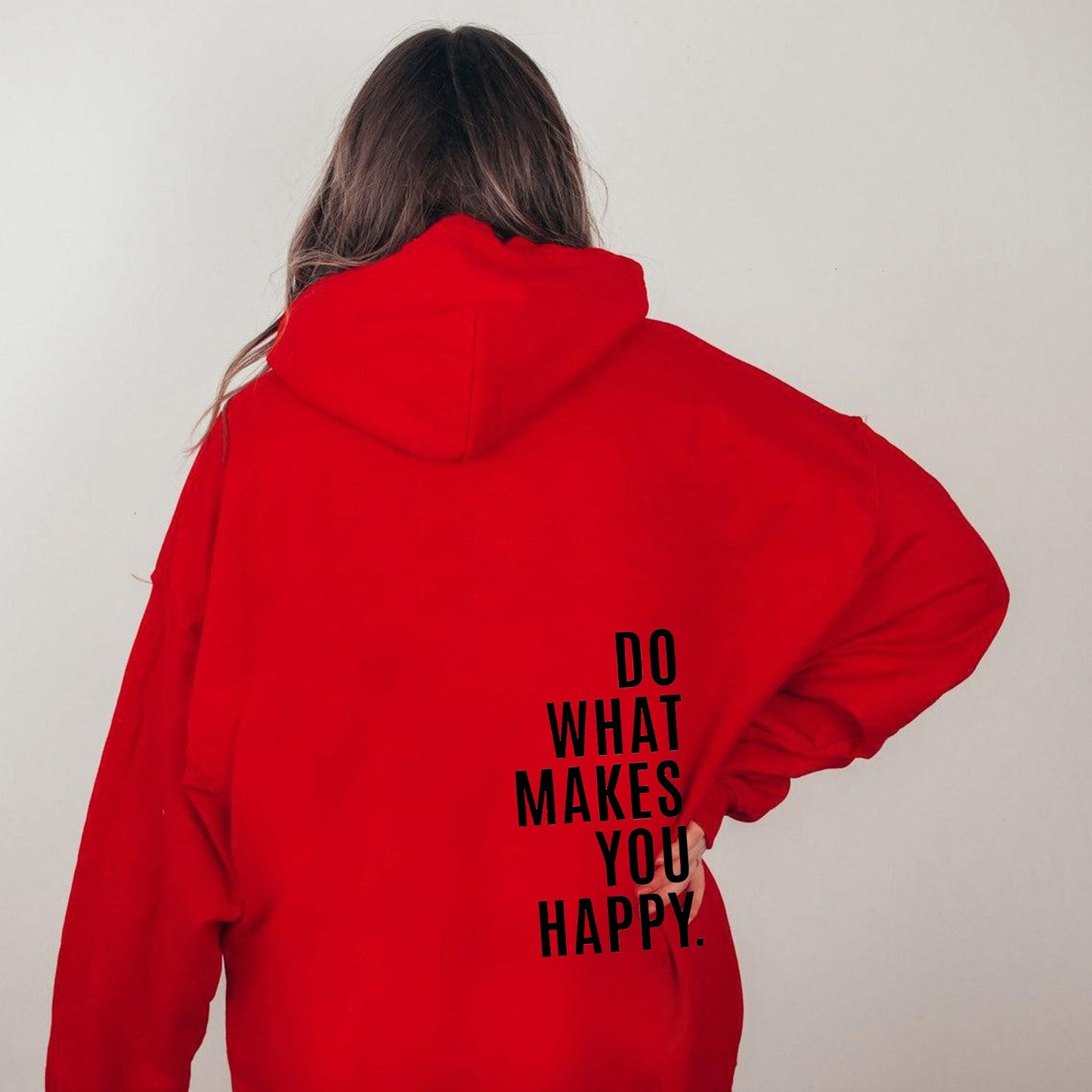 Do What Makes You Happy Dropped Shoulder Hoodie