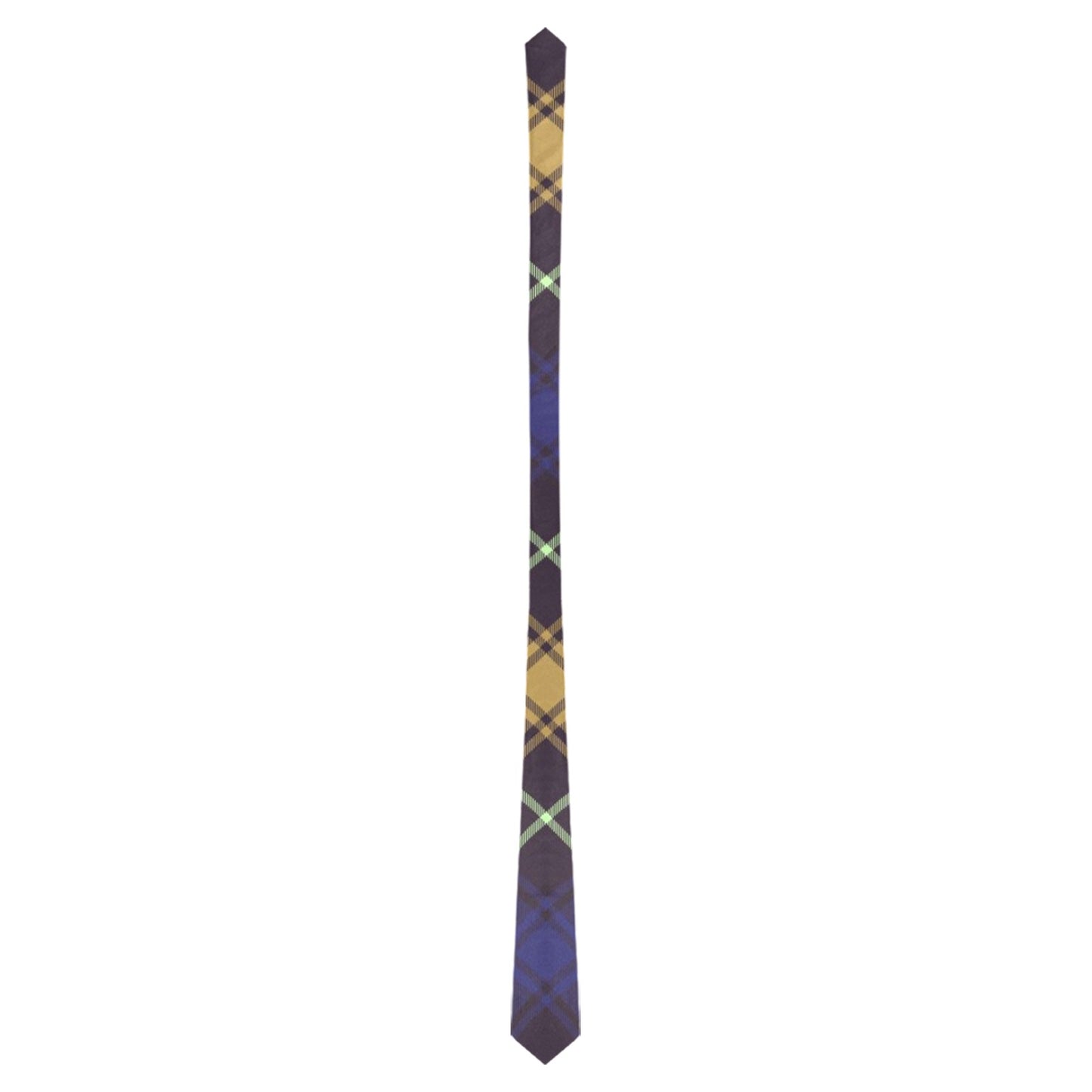 Navy Blue Plaid Tie Custom Peekaboo Necktie