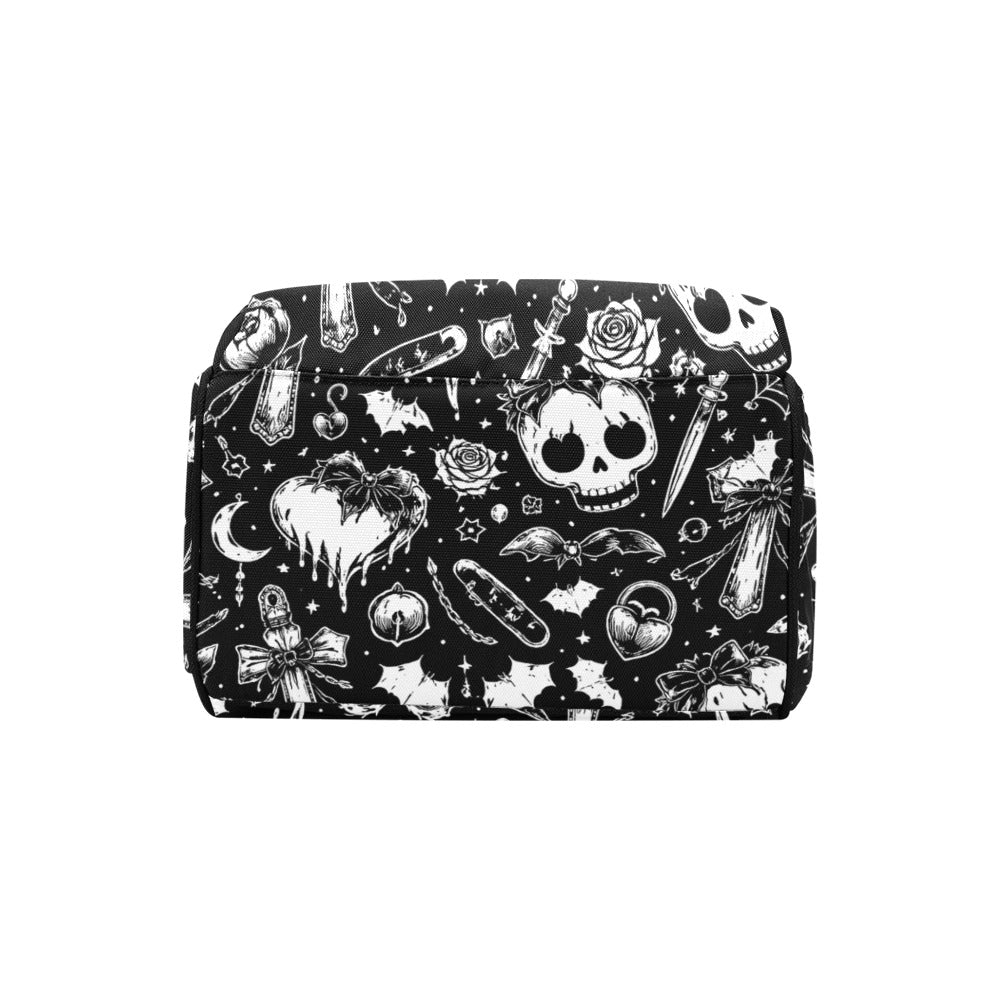 Skulls Goth Pattern Multi-Function Backpack