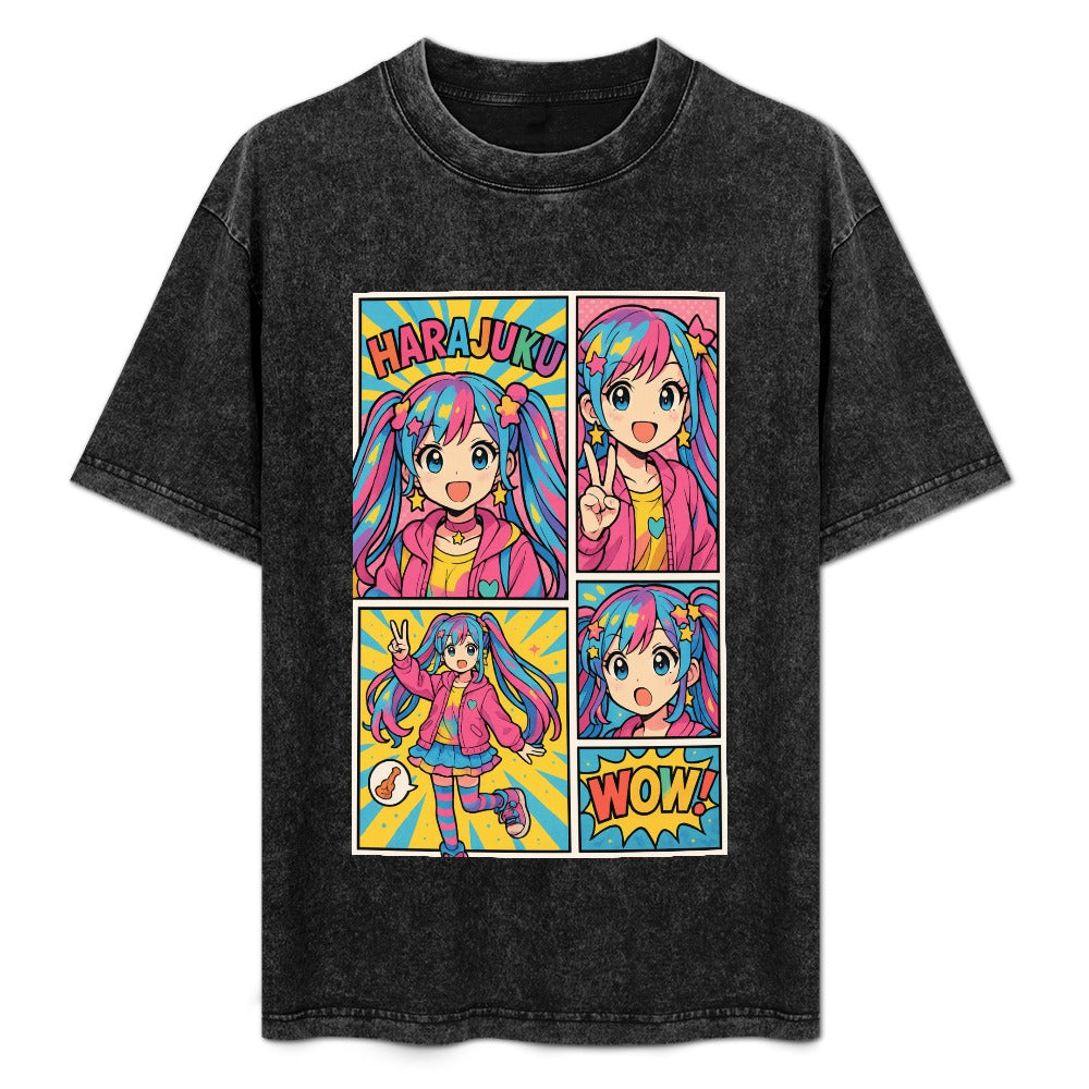 Harajuku Kawaii Comic Strip Panel T-Shirt