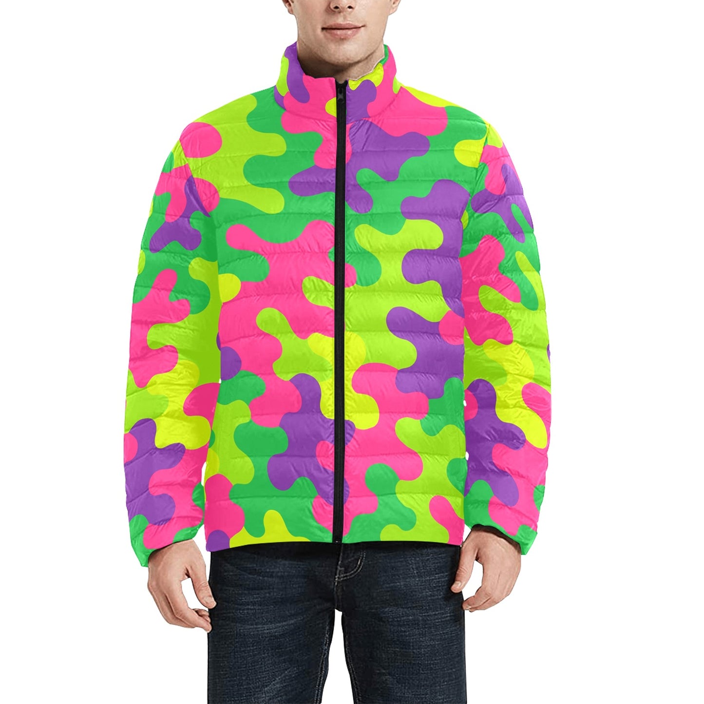 Harajuku Rainbow Camo Bomber Jacket