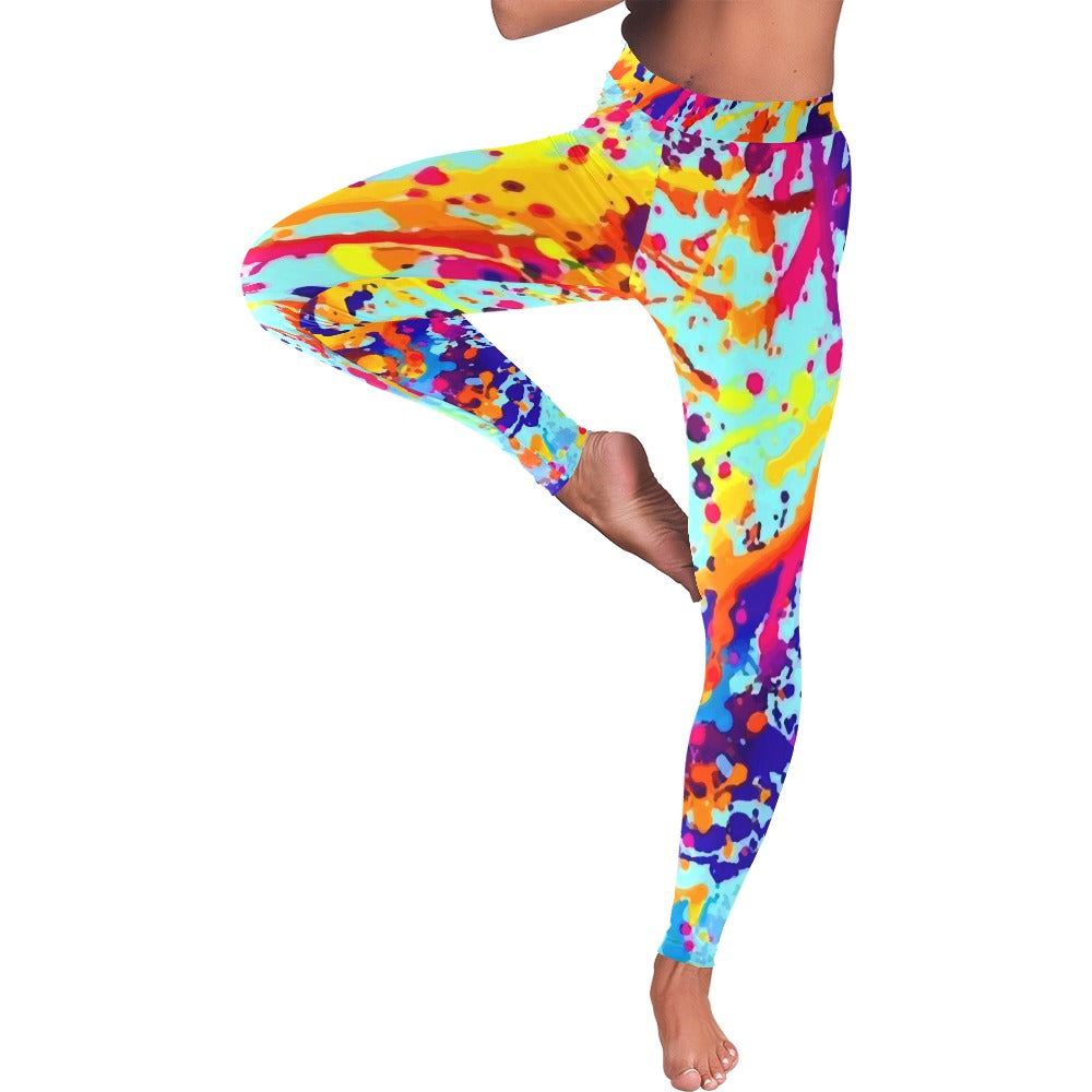 Harajuku Paint Splatter Women's All-Over Low Rise Leggings