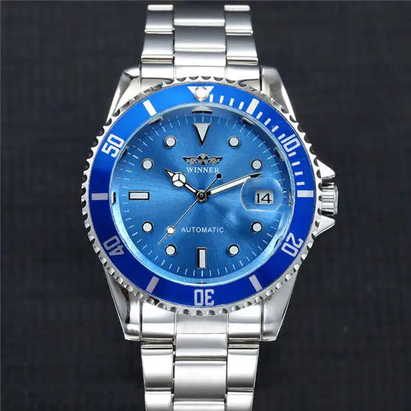Winner Blue Automatic Skeleton Watch for Men