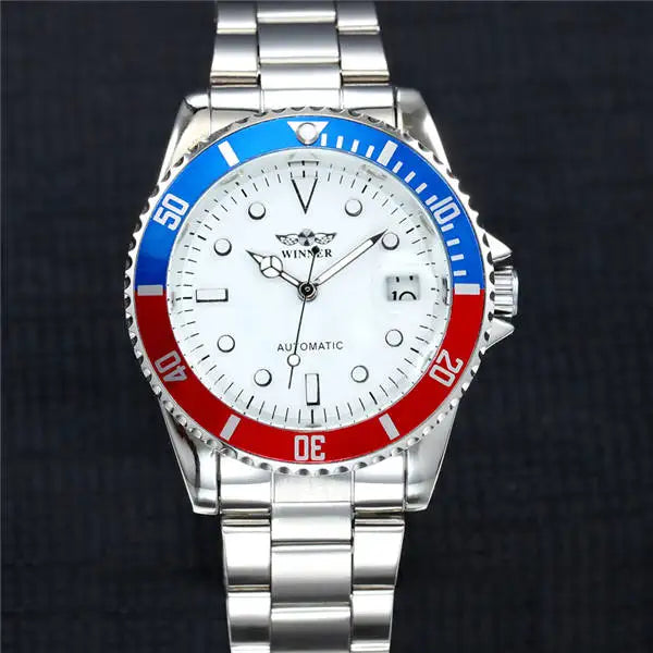 Winner Blue Automatic Skeleton Watch for Men