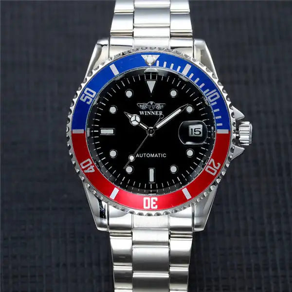 Winner Blue Automatic Skeleton Watch for Men