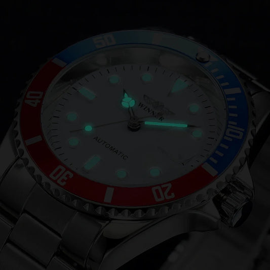 Winner Blue Automatic Skeleton Watch for Men