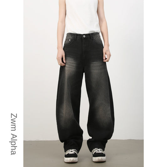 American Retro Flared Jeans - Unique Loose Fit Denim Trousers