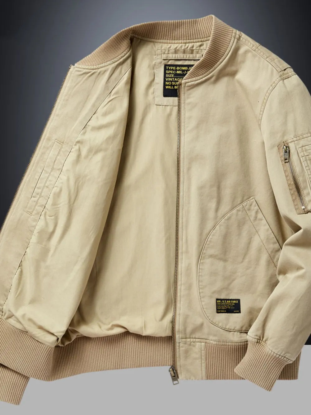 Men's Plus Size Harajuku Style Zip Up Bomber Jacket