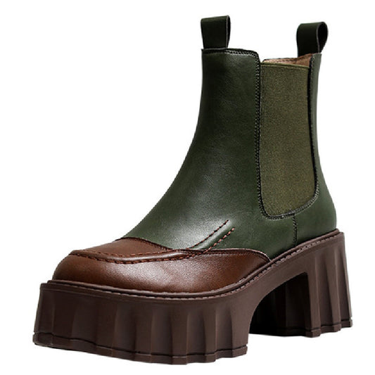 Harajuku Style Women Thick Heels Ankle Boots