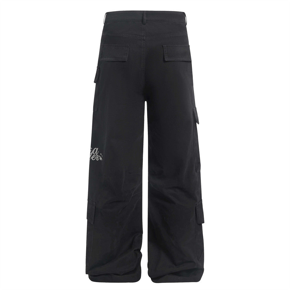Harajuku Style Multi-Pocket Straight Leg Workwear Pants