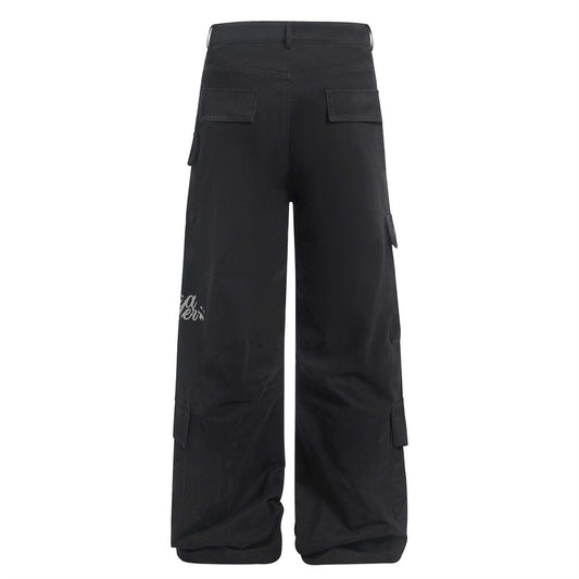 Harajuku Style Multi-Pocket Straight Leg Workwear Pants