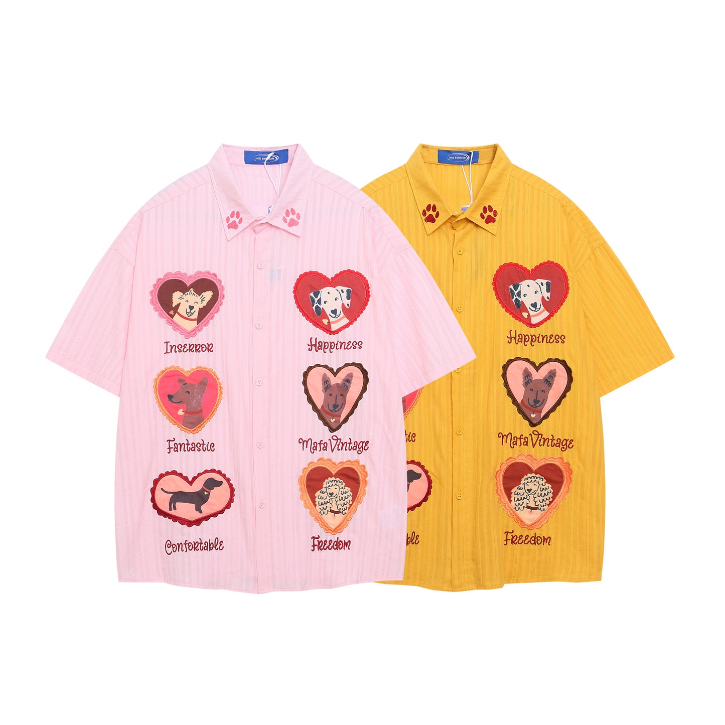 Retro Cute Dog Embroidery Shirt