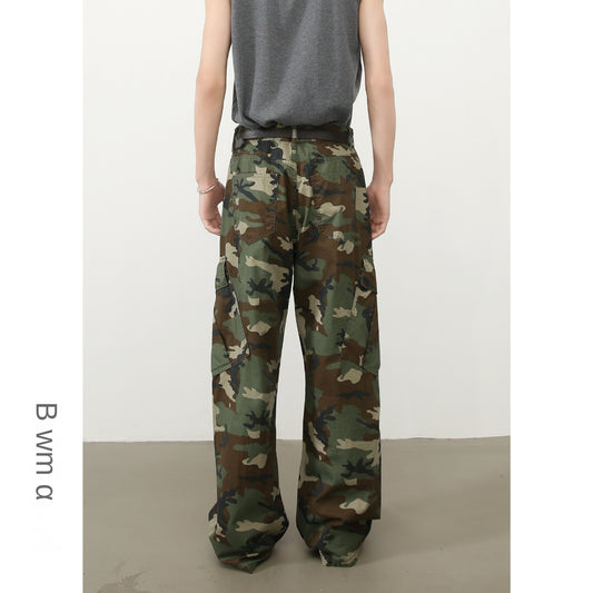 Korean Retro Camouflage Work Pants for Men