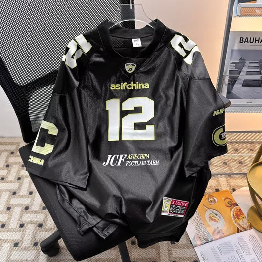 Harajuku Style Printed Loose Short Sleeved Jersey T-Shirt