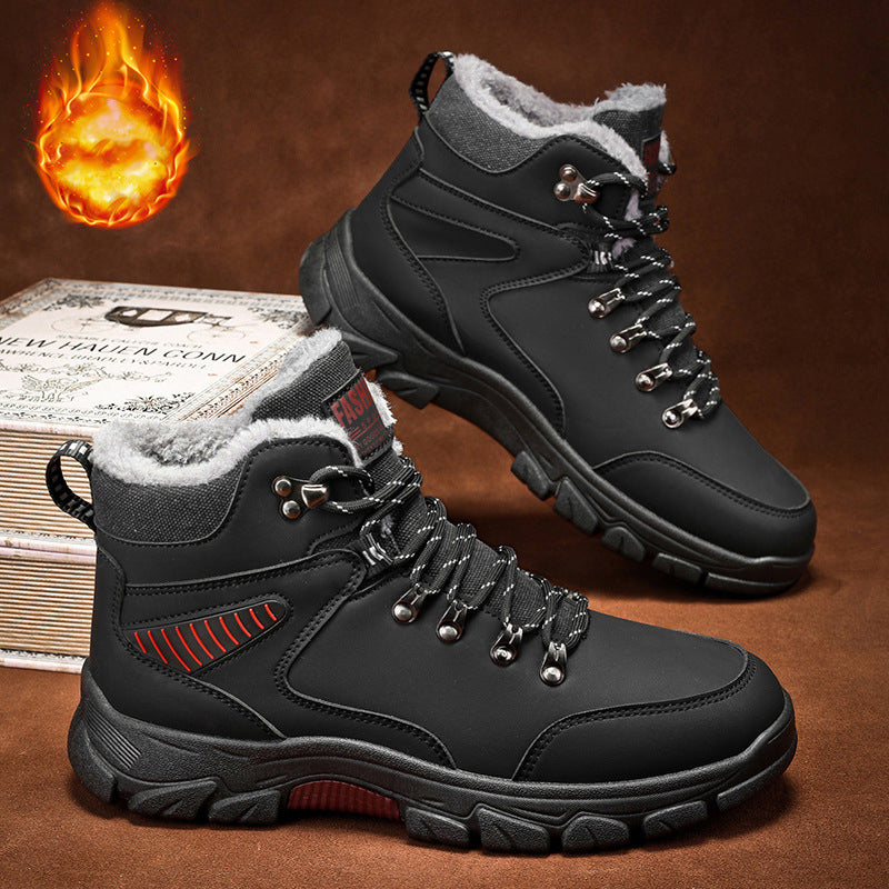 Men's High-Top Fleece-Lined Winter Hiking Boots