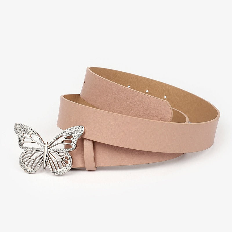 Harajuku Butterfly Water Diamond Buckle Belt