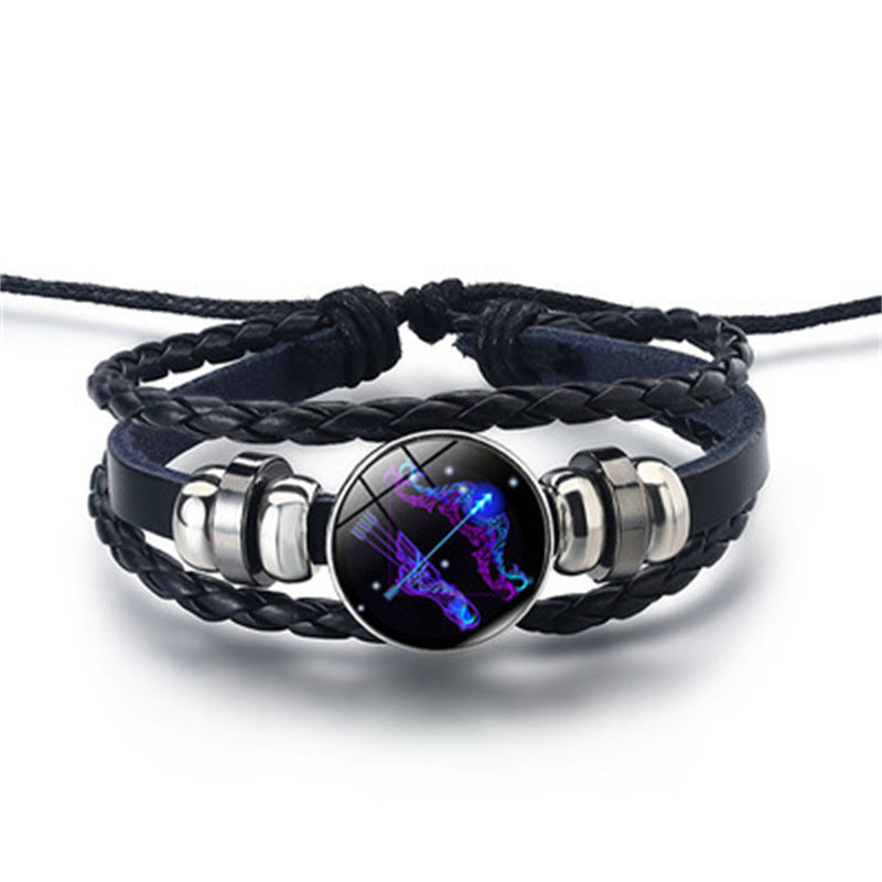 Glow in the Dark 12 Constellations Zodiac Sign Bracelet