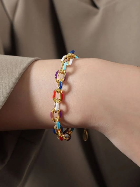 Harajuku Style Titanium Steel Drip Oil Bracelet