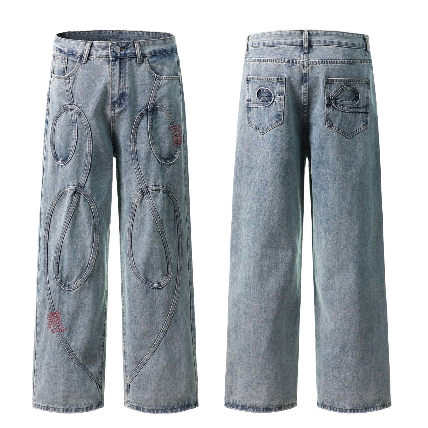 Men's Loose Fit Slimming Straight Leg Jeans - Harajuku Style