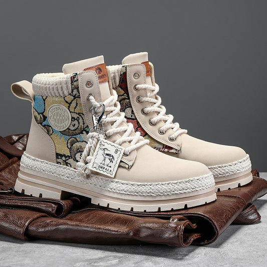 Playful Winter High Top  Boots for Men