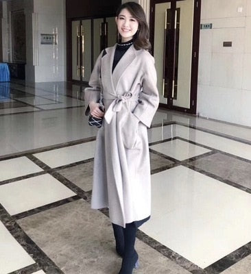 Harajuku Style Double-Sided Wool Coat for Women