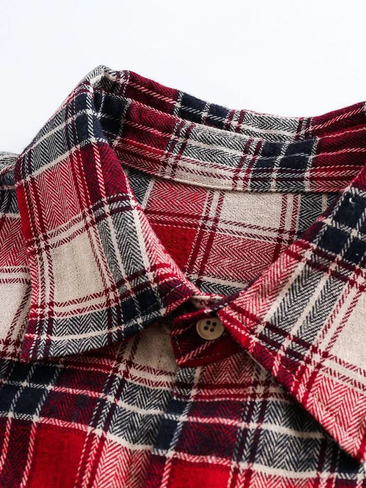 Playful Striped Plaid Long Sleeve Cardigan Blouse