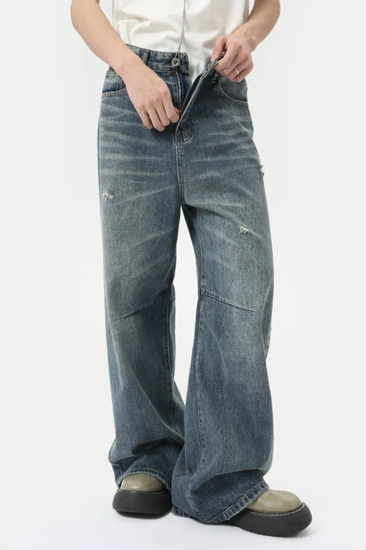 Distressed Wide Leg Men's Jeans – Harajuku Style