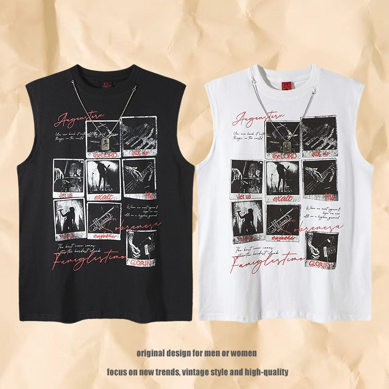 Men's Harajuku Style Sleeveless Hip Hop T-Shirt