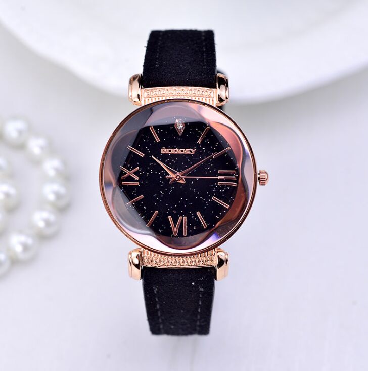 Playful Rose Gold Leather Watch for Women
