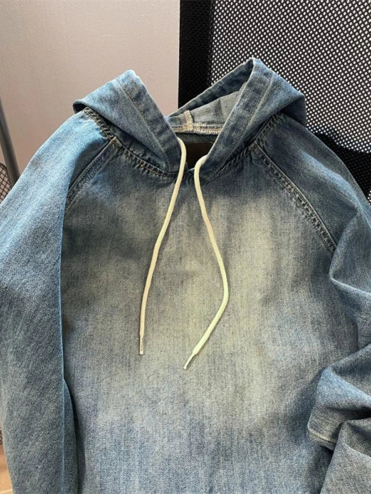 Vintage Denim Hoodies for Women - Harajuku Style