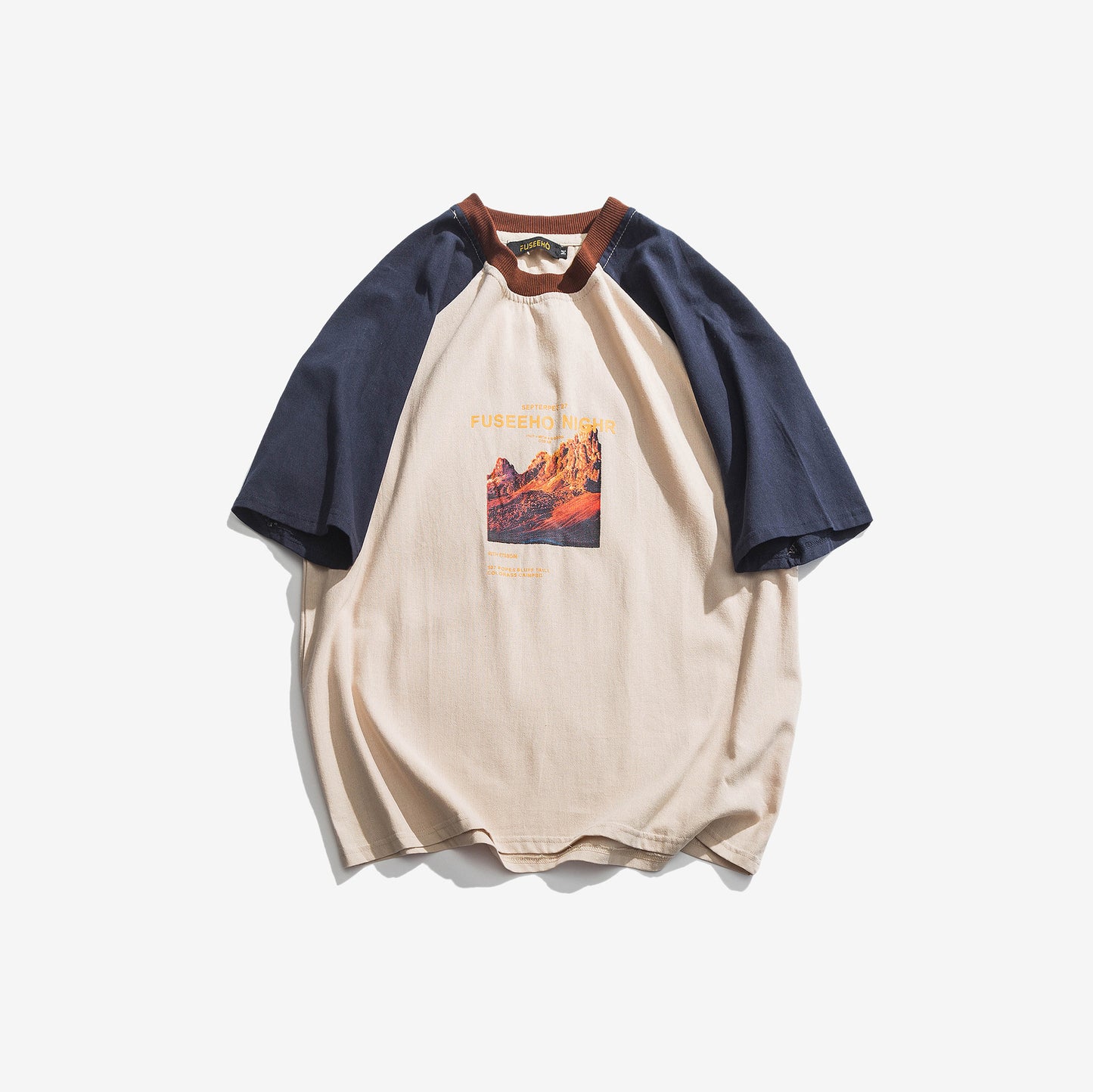 Color Blocked Short Sleeved Loose Casual Top