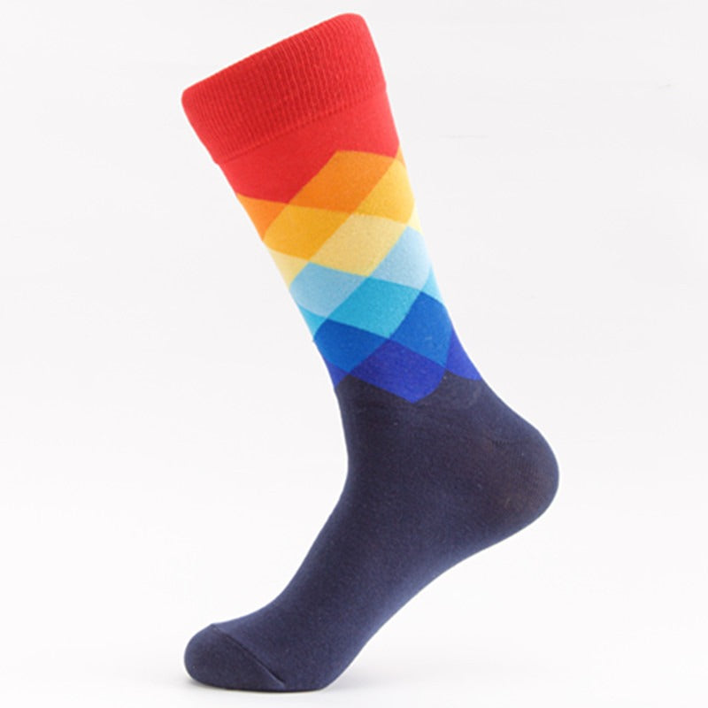 Colorful Diamond Harajuku Style Men's Tube Socks