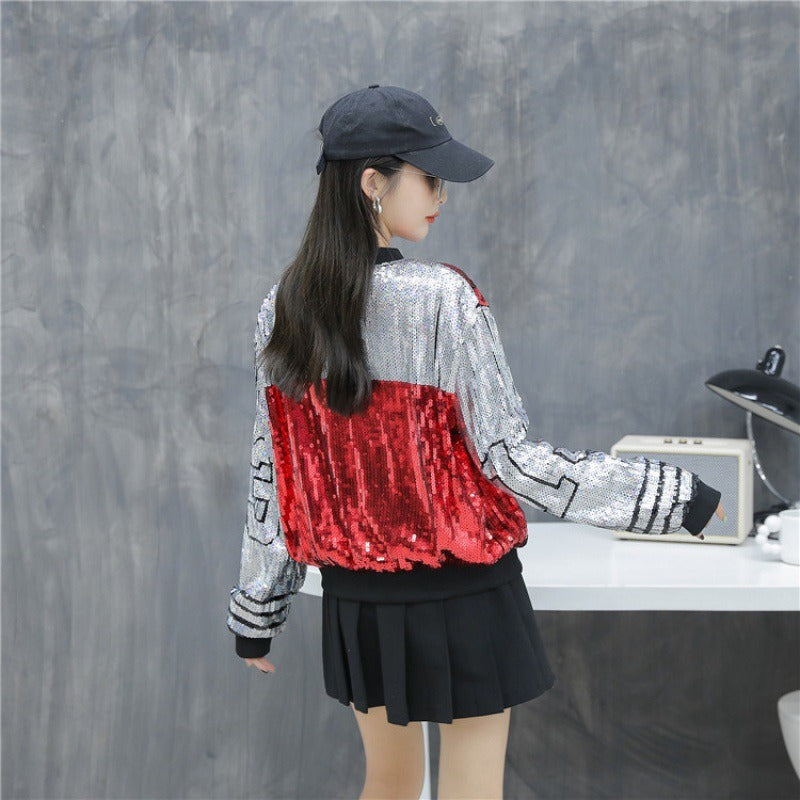 Harajuku Sequin Baseball Jacket