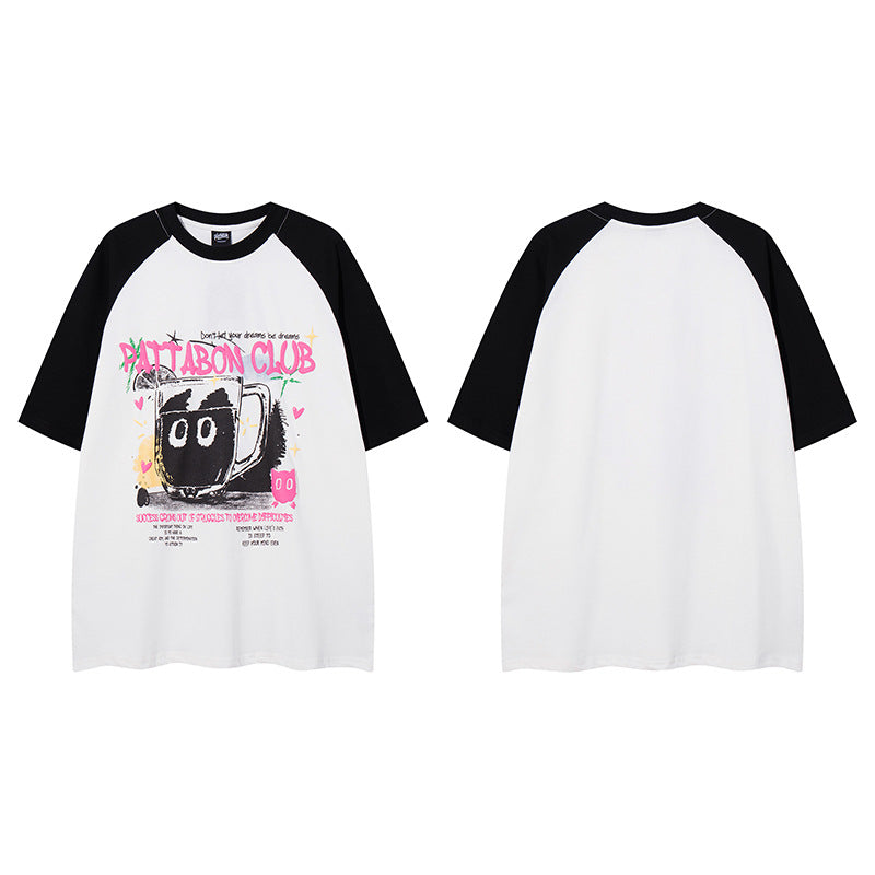 Harajuku Color Block Couple Tee