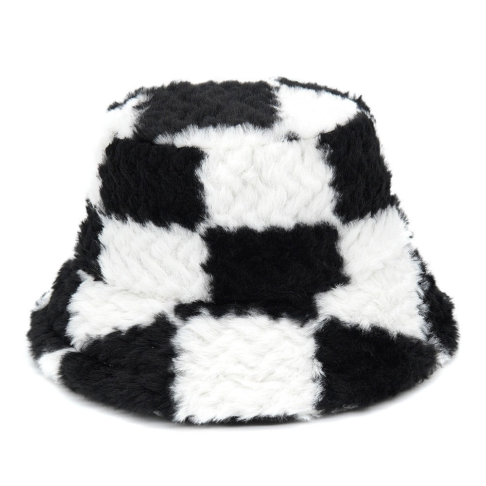 Camouflage Faux Fur Bucket Hat - Warm & Stylish Fisherman Hat