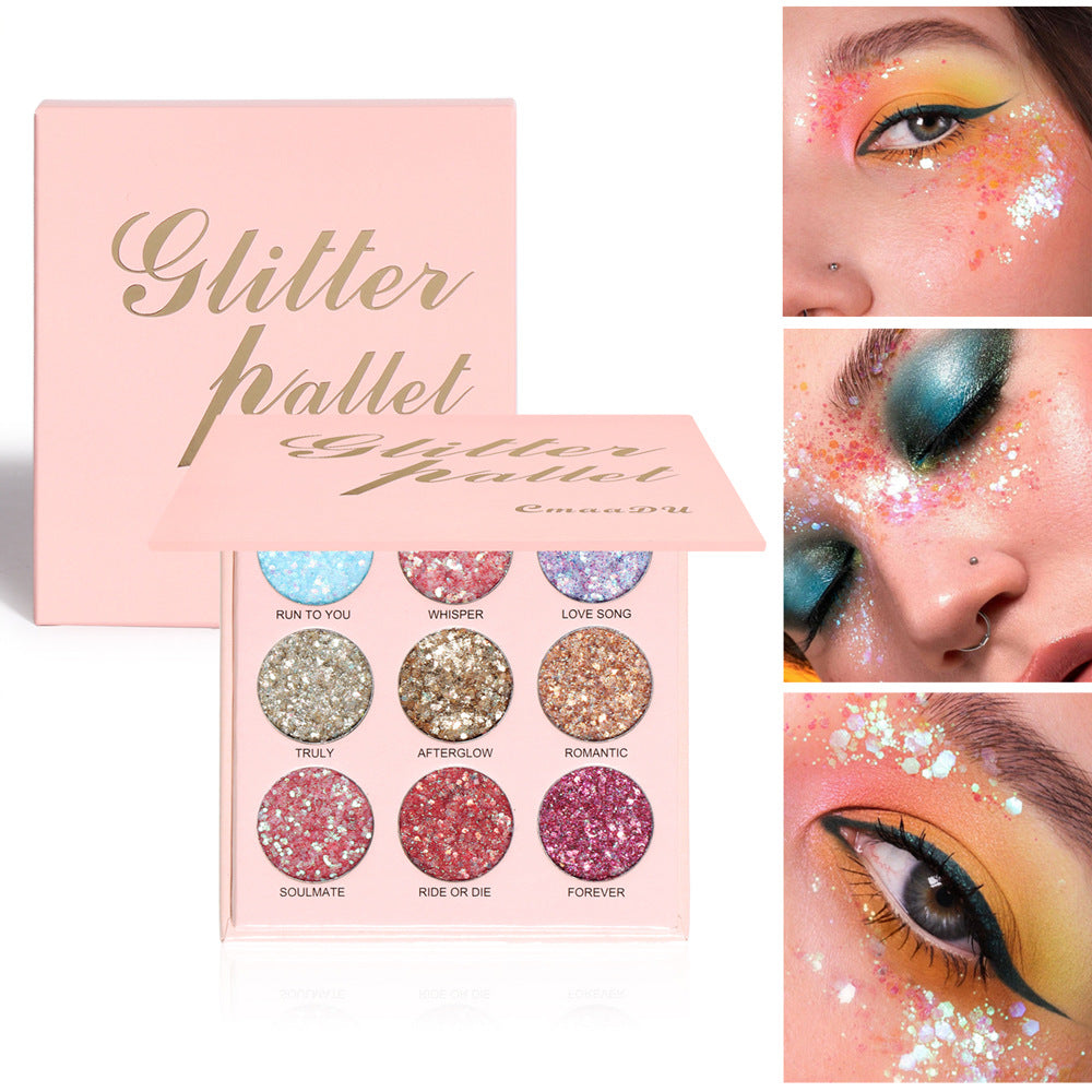 9 Shades of Glitter Eyeshadow - Matte & Metallic