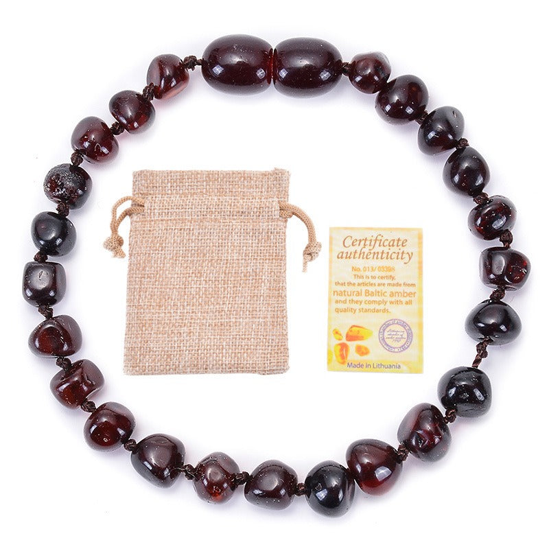 Baltic Sea Amber Baby Bracelet - Irregular Handcrafted Jewelry